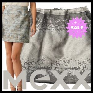 🌞NWT Mexx Metropolitan Black/Grey Jacquard Mini Skirt (8)